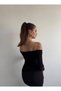 Asymmetrical Black Long Sleeve Blouse Crop with Front Buckle Detail - 2
