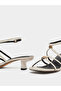 Cream Metal Trim Accent Strappy Sandals - 4