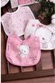 Pink Bear Themed Square 3-Piece Baby Food and Drool Bib Set in Its Own Box (Liquid-Proof) with Snap Buttons - 2