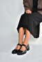 T820236060 Black Rustic Thick Heeled Women's Shoes - 3
