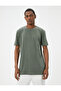 Basic T-Shirt Slim Fit Crew Neck Short Sleeve Cotton - 3