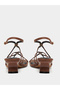 Brown Metal Trim Accent Strappy Sandals - 4
