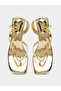 Gold Kitten Heel Thong Sandals - 6