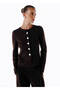 Dark Brown Slim Fit Knitwear Jacket - 4