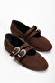 Bitter Brown Suede Women's Ballerinas