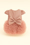 Tutu Short Sleeve Baby Girl Dress - Princess Dress, Birthday, Special Occasion Dress - 4