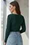 New Product Women's Ruffle Fabric Long Sleeve Square Neck Blouse - 2