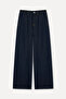 Women's Dark Indigo Wide Leg Jean Pants - 5