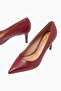 Vienna 70 Burgundy Leather Mid-Heel Pointed Toe Women's Pump - 4