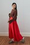 Red Pleated Detail Skirt - 3