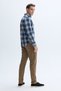 Men's Brown Slim Straight Fit Trousers - 3