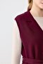 Double-Breasted Collar Buttoned Knitwear Vest Bordo - 2