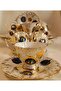 Double Eye Bead Porcelain Hand Painted Coffee Cup Set - 5