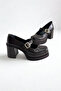 Brown Thick Heeled Women's Shoes P9015 - 3