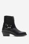 Women's Short Heel Western Boots Genuine Leather Rg 3523 Black
