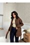 Brown Studded Belted Denim Jacket - 2