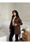 Brown Studded Belted Denim Jacket - 3