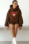 3 Yarn Combed Cotton Alice in Wonderland Printed Unisex Hooded Sweatshirt