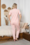 Women's Cotton Stretch Fabric Ribbon Bow Patterned Comfortable Fit Pajama Set - 3