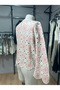 Women's Burgundy Crochet Embroidered Floral Pattern Long Sleeve Blouse - 6