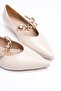 Siena Women's Beige Low Heel Shoes with Gold Accessories (2cm) - 2