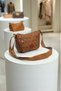 9309 Brown Patterned Two-Compartment Zippered Women's Shoulder Bag - 2