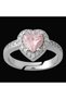 Adjustable Heart Design Steel Ring – Silver Color with Pink Zircon Stone |   Non-Blackening, Antiallergic - 6