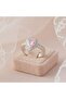 Adjustable Heart Design Steel Ring |   Pink Zircon Non-Tarnish Silver Color - 5