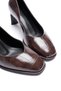 Women's Leather Crocodile Heeled Shoes 6 cm Brown Merona - 3