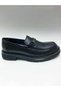 Genuine Leather Laceless Buckle Black Color Lightweight Loafer Model Men's Shoes
