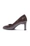 Women's Leather Crocodile Heeled Shoes 6 cm Brown Merona - 4