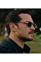 Eşref Tek Gold Black Glass Leopard Handle Sunglasses
