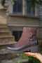 0860 Genuine Leather Serrated Non-Slip Orthopedic Rubber Sole Low Heel Women's Boots