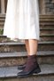0860 Genuine Leather Serrated Non-Slip Orthopedic Rubber Sole Low Heel Women's Boots - 5