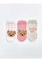 Lcw kids ecru bear teddy patterned girl child booties socks 5-piece set - 2