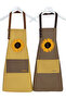 Kitchen Apron Set of 2 Stain Resistant Water Repellent Fabric Colorfast Print Sunflower Pattern - 2