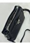 Black Lock Detailed Multi-Compartment Crossbody Women's Bag - 3