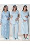 Blue Lace Dressing Gown Nightgown Pajamas Maternity Set