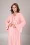 Women's Pink Flared Long Sleeve Full Length Winter Special Design Maternity Dressing Gown Nightgown Set - 6