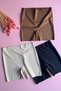 High Waist 3-Pack Black, Tan, and Brown Color Seamless Mini Women's Shapewear Tights with Non-Slip Silicone Band - 3