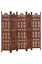 Hand carved 5-Panel Room Divider Brown 200x165 cm Solid Mango Wood