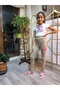 Girl's Leggings Winter Ribbed Cotton Elastic Waist Embroidered Butterfly Camel
