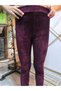 Girl's Leggings Winter Velvet Elastic Waist Plum - 6