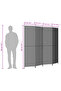 Room Divider 4 Panels Black Poly Rattan - 3