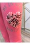 Girls' Leggings Winter Ribbed Cotton Elastic Waist Embroidered Heart Pink - 2