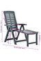 Folding Sun Lounger Plastic Green - 8