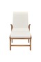 Sun Lounger with Cushion Solid Teak Wood Cream - 4