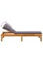 Sun Lounger with Dark Grey Cushion and Pillow Solid Wood Acacia - 6