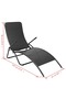 Folding Sun Lounger Poly Rattan Black - 3