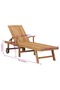 Sun Lounger with Table Solid Teak Wood - 3